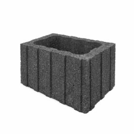 KK Kavicsbeton Lisszabon Bordás kosár antracit 45x30x30 cm