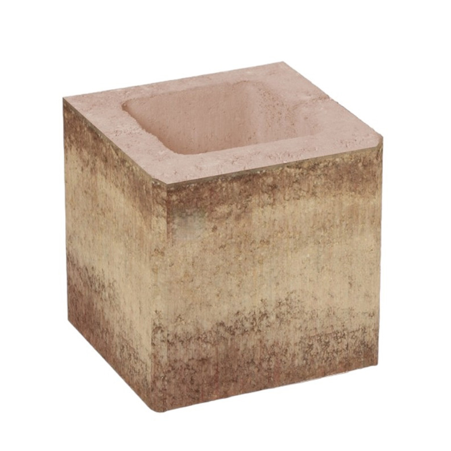 LEIER Kaiserstein Modern kerítéskő félkő – Beige-barna satírozott 20x20x20 cm