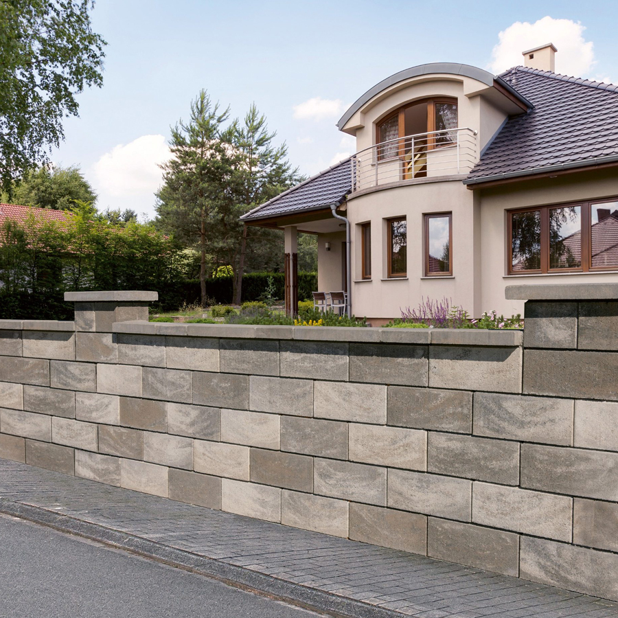 Semmelrock Rivago kerítés fedlap füstbarna 47x27x5 cm